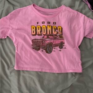 Ford Bronco Kids Pink Tee with Yellow Graphic